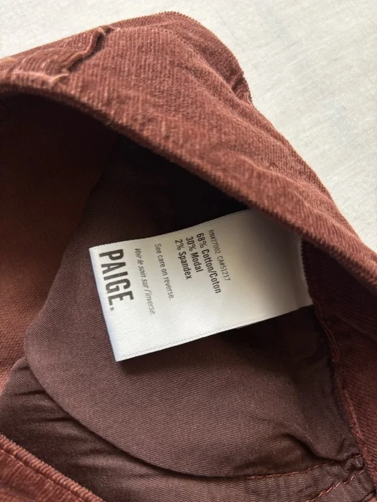 Paige Cindy High Rise Straight Corduroy Jeans Rosewood Size 31 - Picture 9 of 14